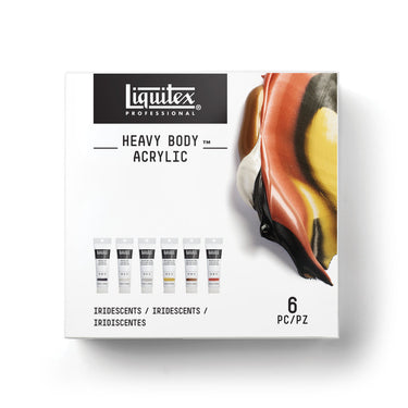 Liquitex acrylique Heavy Body, 6x59ml, Coffret Iridescents (produit en gros plan sur fond blanc)