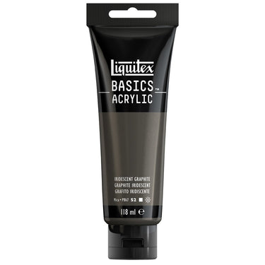 Liquitex Basics 118ML, Graphite Iridescent (produit en gros plan sur fond blanc)