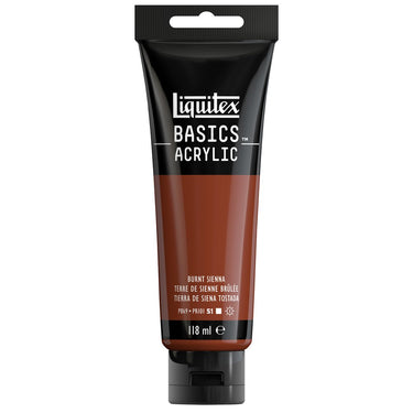 Liquitex Basics 118ML, Terre de Sienne Brûlée (produit en gros plan sur fond blanc)