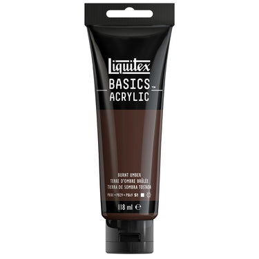 Liquitex Basics 118ML, Terre d'Ombre Brûlée (produit en gros plan sur fond blanc)