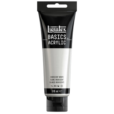 Liquitex Basics 118ML, Blanc Iridescent (produit en gros plan sur fond blanc)
