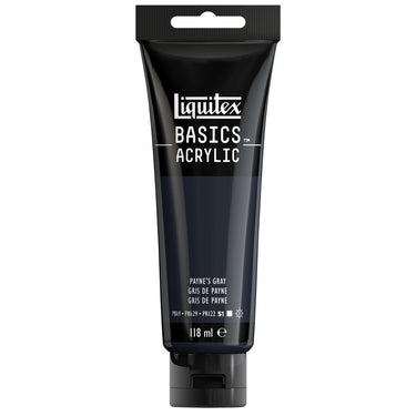 Liquitex Basics 118ML, Gris de Payne (produit en gros plan sur fond blanc)