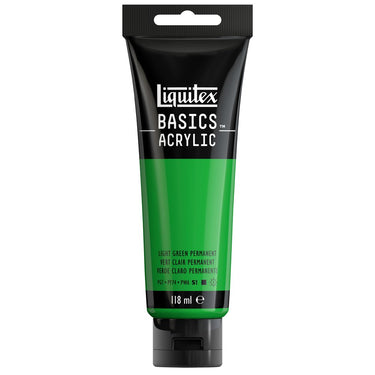 Liquitex Basics 118ML, Vert Clair Permanent (produit en gros plan sur fond blanc)