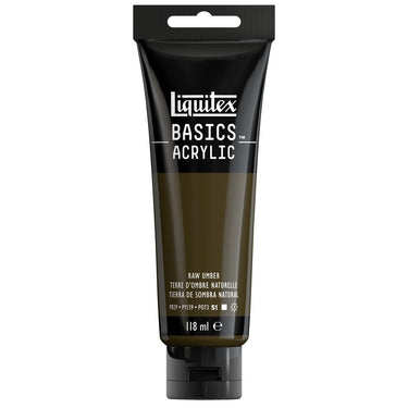 Liquitex Basics 118ML, Terre d'Ombre Naturelle (produit en gros plan sur fond blanc)