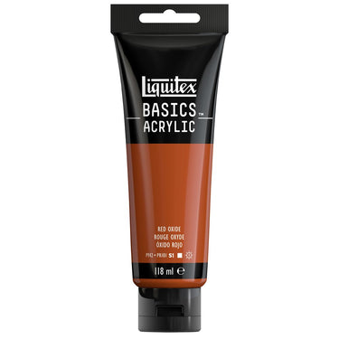 Liquitex Basics 118ML, Rouge Oxyde (produit en gros plan sur fond blanc)