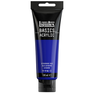 Liquitex Basics 118ML, Bleu Outremer (produit en gros plan sur fond blanc)