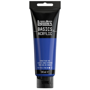Liquitex Basics 118ML, Bleu de Cobalt Imitation (produit en gros plan sur fond blanc)