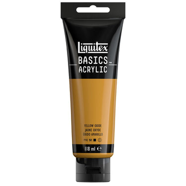 Liquitex Basics 118ML, Jaune Oxyde (produit en gros plan sur fond blanc)