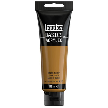 Liquitex Basics 118ML, Jaune Bronze (produit en gros plan sur fond blanc)