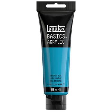 Liquitex Basics 118ML, Bleu Éclatant (produit en gros plan sur fond blanc)