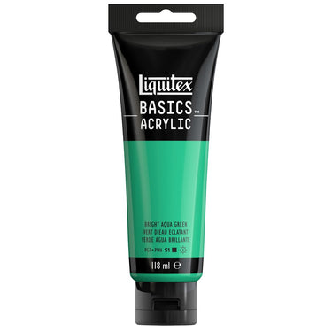 Liquitex Basics 118ML, Vert d'Eau Éclatant (produit en gros plan sur fond blanc)