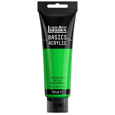 Liquitex Basics 118ML, Vert Fluorescent (produit en gros plan sur fond blanc)