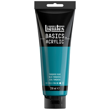Liquitex Basics 250ML, Bleu Turquoise (produit en gros plan sur fond blanc)