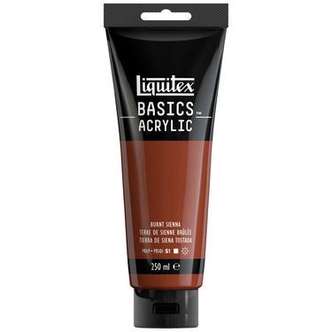 Liquitex Basics 250ML, Terre de Sienne Brûlée (produit en gros plan sur fond blanc)