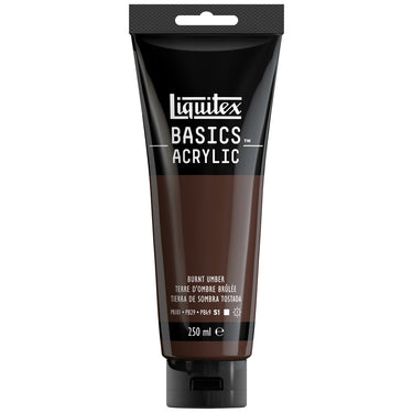 Liquitex Basics 250ML, Terre d'Ombre Brûlée (produit en gros plan sur fond blanc)