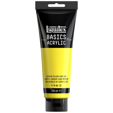 Liquitex Basics 250ML, Jaune de Cadmium Clair Imitation (produit en gros plan sur fond blanc)