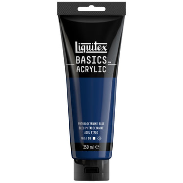 Liquitex Basics 250ML, Bleu Phtalocyanine (produit en gros plan sur fond blanc)