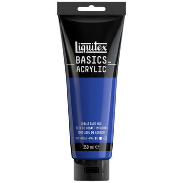 Liquitex Basics 250ML, Bleu de Cobalt Imitation (produit en gros plan sur fond blanc)