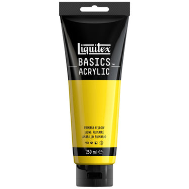 Liquitex Basics 250ML, Jaune Primaire (produit en gros plan sur fond blanc)