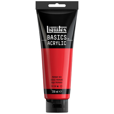 Liquitex Basics 250ML, Rouge Primaire (produit en gros plan sur fond blanc)