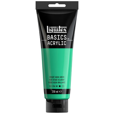 Liquitex Basics 250ML, Vert d'Eau Éclatant (produit en gros plan sur fond blanc)