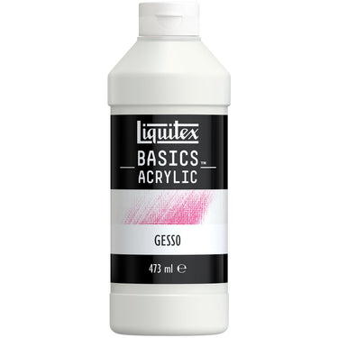 Gros plan du coffret Liquitex Médiums Basics - Gesso sur fond blanc