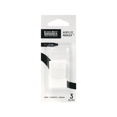 Recharge de pointes pour marqueur Liquitex Professional Paint Marker, format 3 x 15mm (plume large), présentée dans un emballage blister (produit en gros plan sur fond blanc)
