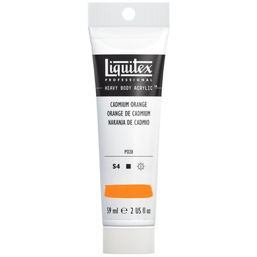 Acrylique Heavy Body Liquitex, 59ML, Orange de Cadmium (produit en gros plan sur fond blanc)