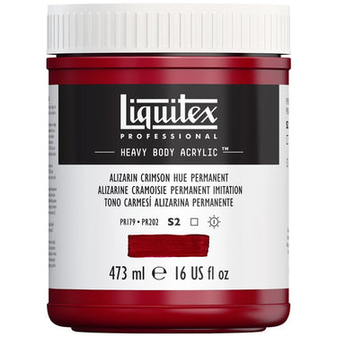 Acrylique Heavy Body Liquitex, 473ML, Alizarine Cramoisie Permanent Imitation (produit en gros plan sur fond blanc)