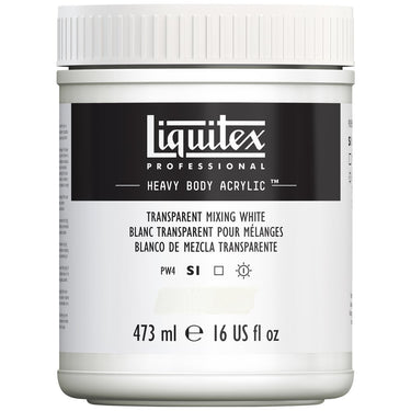 Acrylique Heavy Body Liquitex, 473ML, Blanc Transparent pour Mélanges (produit en gros plan sur fond blanc)