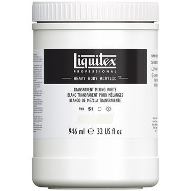 Acrylique Heavy Body Liquitex, 946ML, Blanc Transparent pour Mélanges (produit en gros plan sur fond blanc)