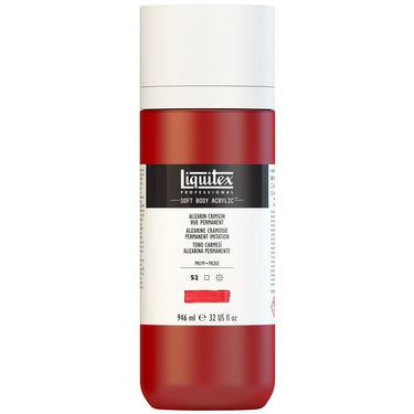 Liquitex Soft Body Flacon de 946ML, Alizarine Cramoisie Permanent Imitation. Sans Capouchon. Sur Fond Blanc.