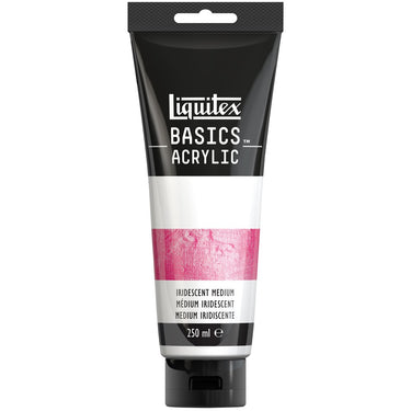 Gros plan du coffret Liquitex Médiums Basics - Médium Iridescent sur fond blanc