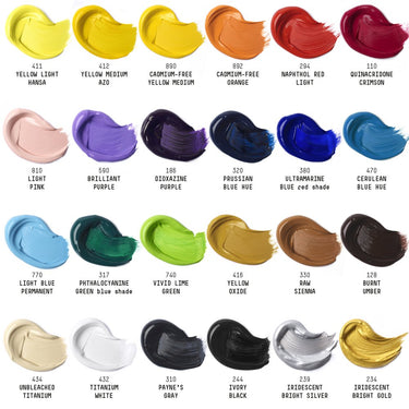 LQX PRO HEAVY BODY ACRYLIC 24X22ML ESSENTIALS SET [SWATCHES] 887452048930