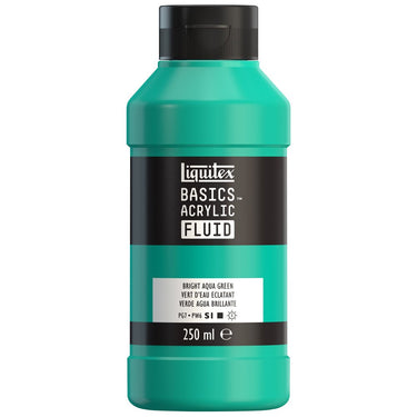 Liquitex Basics Fluid Acrylique, 250ML, Vert d'Eau Éclatant (produit en gros plan sur fond blanc).