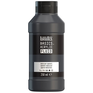 Liquitex Basics Fluid Acrylique, 250ML, Graphite Iridescent (produit en gros plan sur fond blanc).