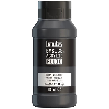 Liquitex Basics Fluid Acrylique, 118ML, Graphite Iridescent (produit en gros plan sur fond blanc).