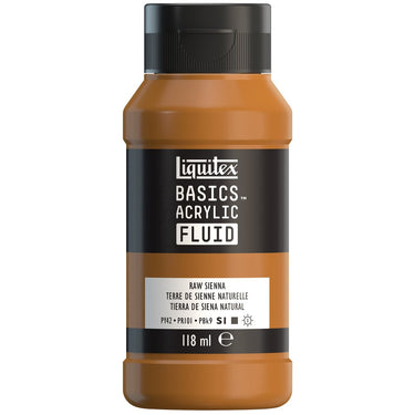 Liquitex Basics Fluid Acrylique, 118ML, Terre de Sienne Naturelle (produit en gros plan sur fond blanc).