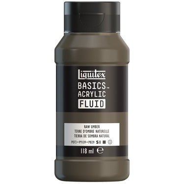 Liquitex Basics Fluid Acrylique, 118ML, Terre d'Ombre Naturelle (produit en gros plan sur fond blanc).