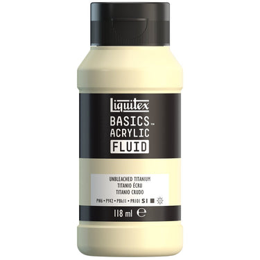 Liquitex Basics Fluid Acrylique, 118ML, Titane Écru (produit en gros plan sur fond blanc).