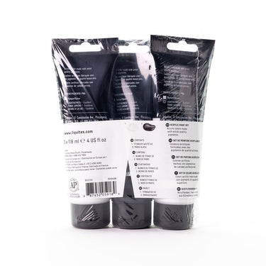LQX BASICS ACRYLIC COLOUR SET 3X118ML WBW COLOUR PROMO  BACK