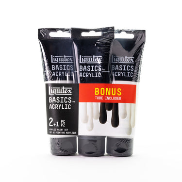 LQX BASICS ACRYLIC COLOUR SET 3X118ML WBW COLOUR PROMO  FRONT 887452059189