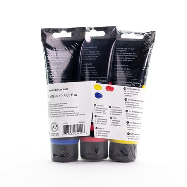 LQX BASICS ACRYLIC COLOUR SET 3X118ML PRIMARY COLOUR PROMO  NA BACK 887452059196