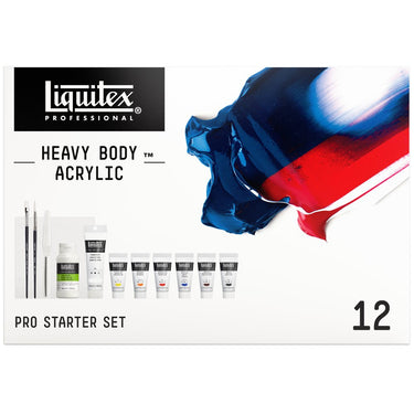 Gros plan du coffret Liquitex Acrylique Heavy Body - Initiation sur fond blanc