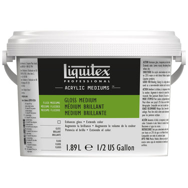 Medium Vernis Brillant professionnel Liquitex 1.89L produit en gros plan sur fond blanc.