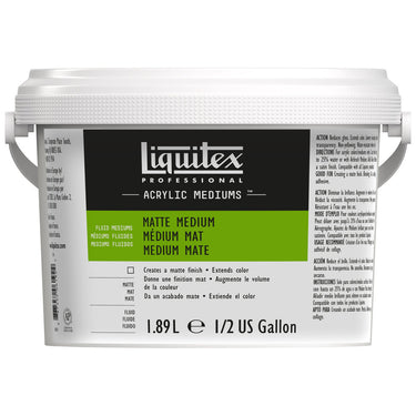 Medium Mat professionnel Liquitex 1.89L produit en gros plan sur fond blanc.
