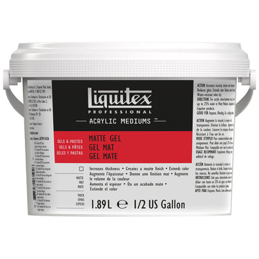 Gel Medium Mat professionnel Liquitex 1.89L produit en gros plan sur fond blanc.