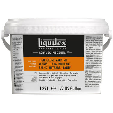 Vernis Ultra Brillant professionnel Liquitex 1.89L produit en gros plan sur fond blanc.