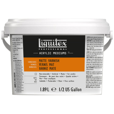 Vernis Mat professionnel Liquitex 1.89L produit en gros plan sur fond blanc.