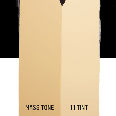 PETIT Échantillon de Acrylique Liquitex Heavy Body, Titane Écrumontrant la teinte pure (mass tone) de le couleuer et mélangé à parts égales avec du blanc (1:1 tint)